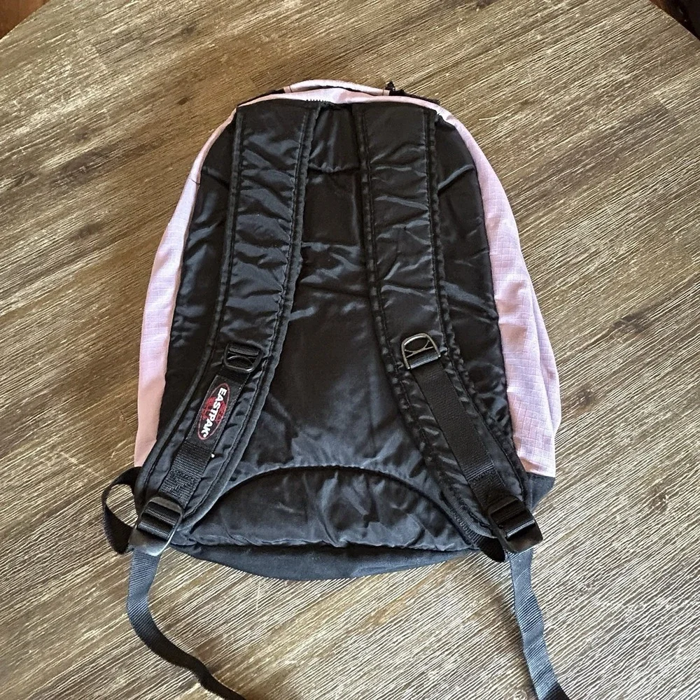Eastpak Backpack Purple And Black Canvas Book Bag